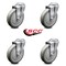 Service Caster 5 Inch Gray Polyurethane Wheel Swivel Bolt Hole Caster Set SCC-BH20S514-PPUB-4 - alternate 6